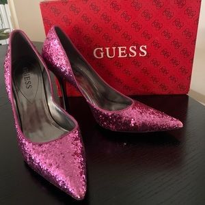 Guess Pink Glitter Heels